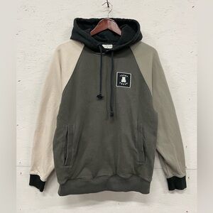 Teddy Fresh Grayscale Colorblock Raglan Hoodie, Size M, 100% Cotton